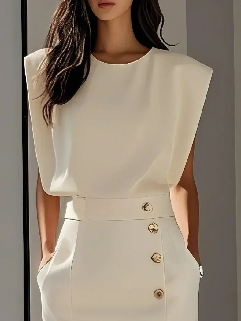 Malene | Button-Slit Midi Dress