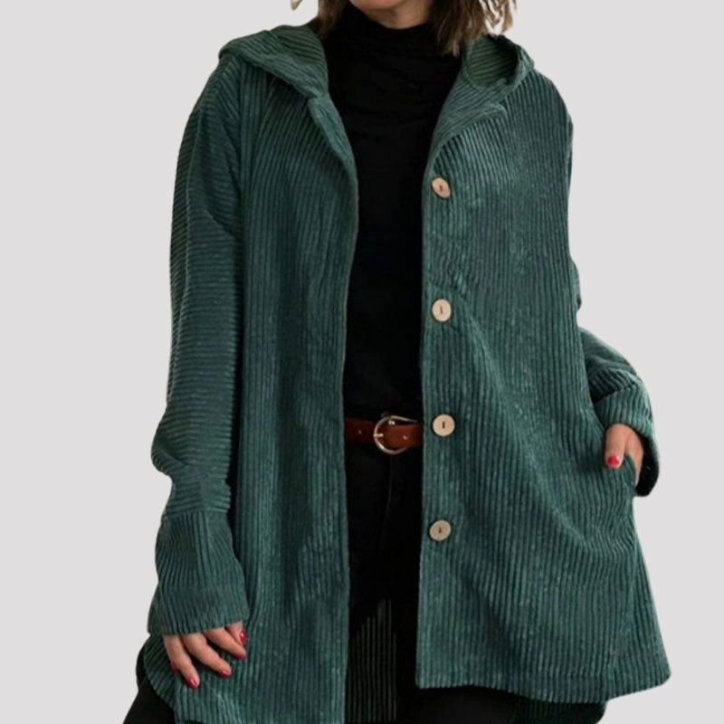 Amber | Casual Corduroy Hooded Jacket
