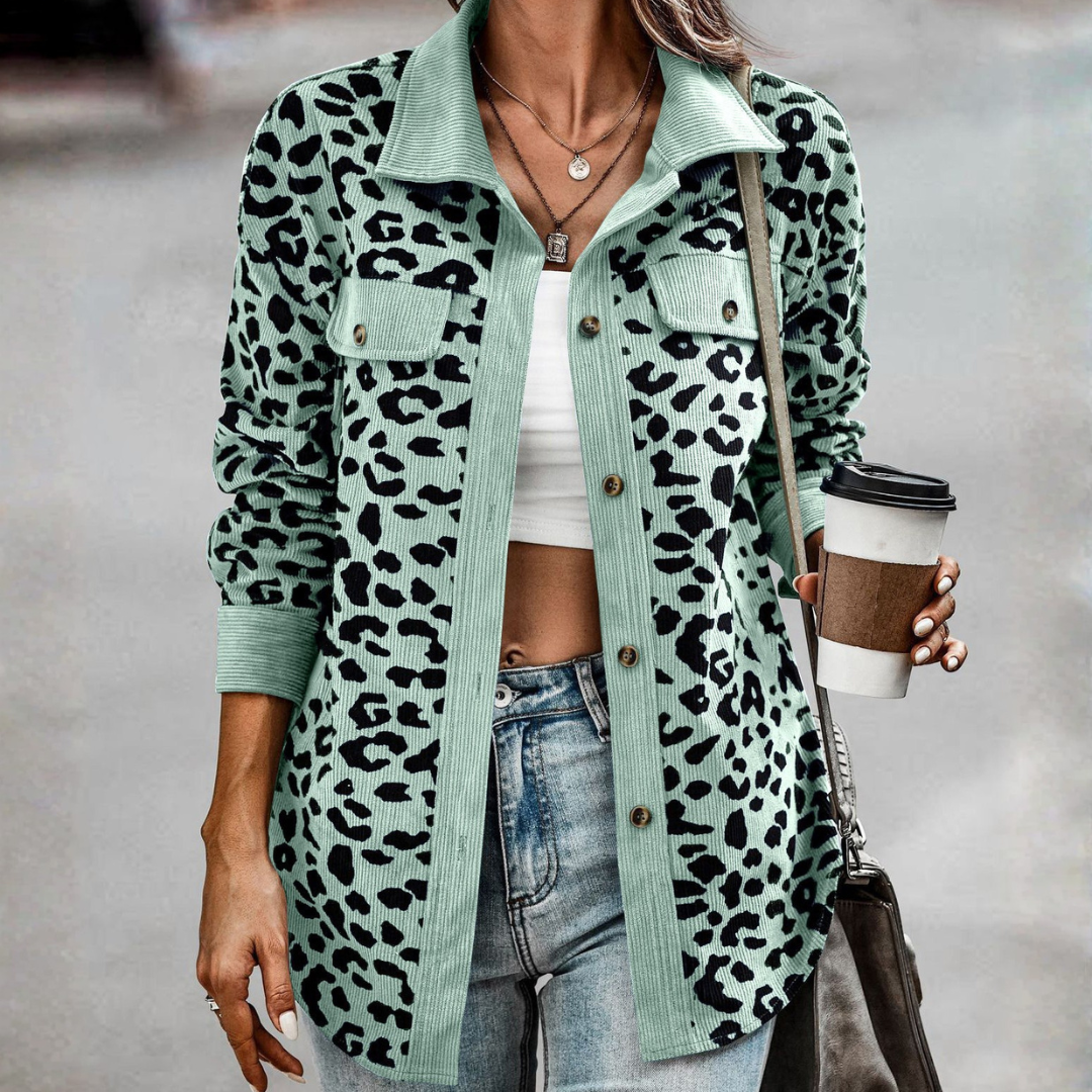Marlowe | Lightweight Button-Down Leopard Jacket