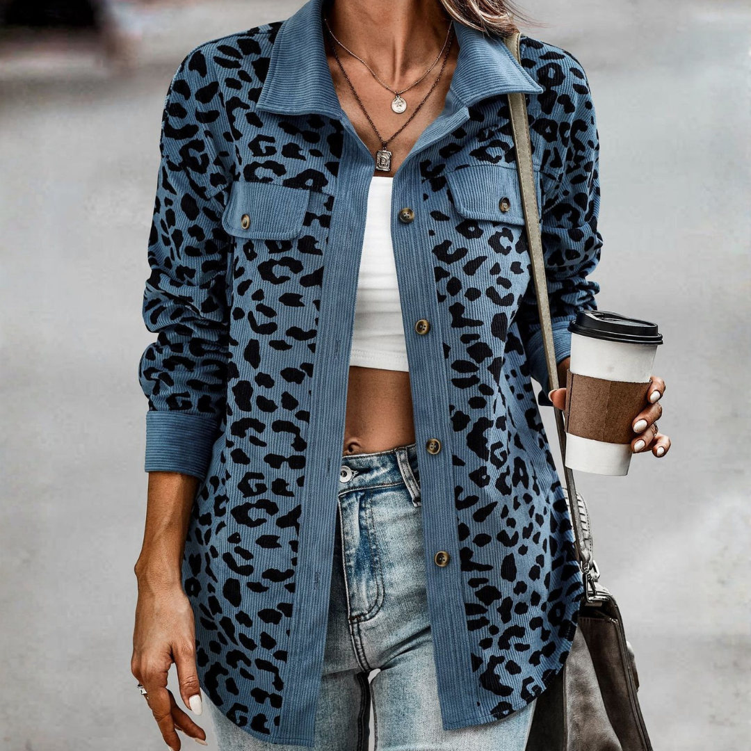 Marlowe | Lightweight Button-Down Leopard Jacket