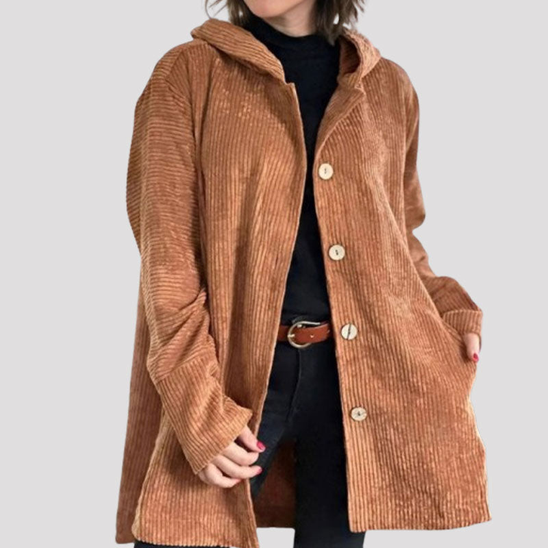 Amber | Casual Corduroy Hooded Jacket