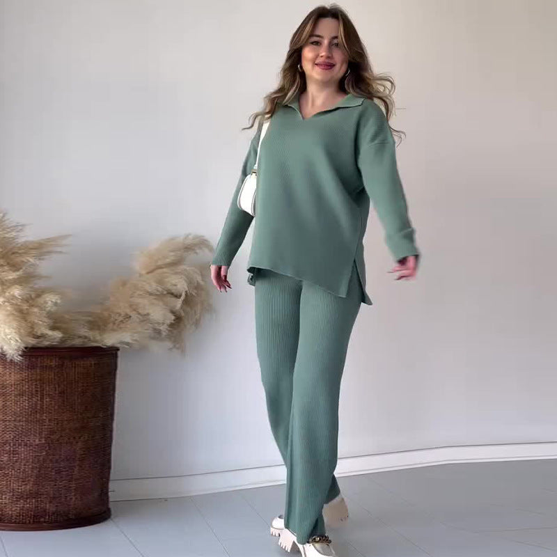 Kaira | V-Neck Knit Two-Piece Set