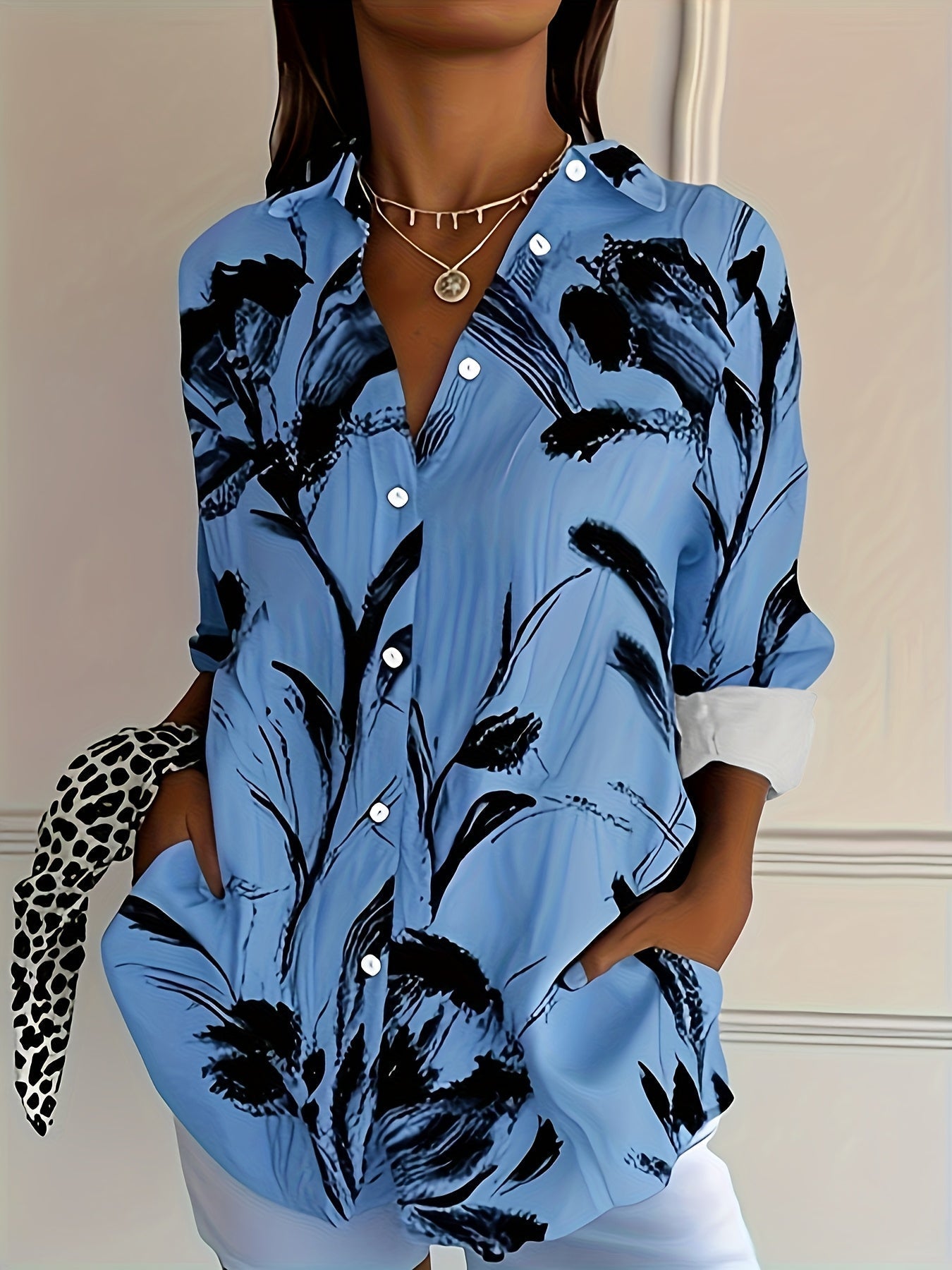Ulka | Floral Long-Sleeve Button Shirt