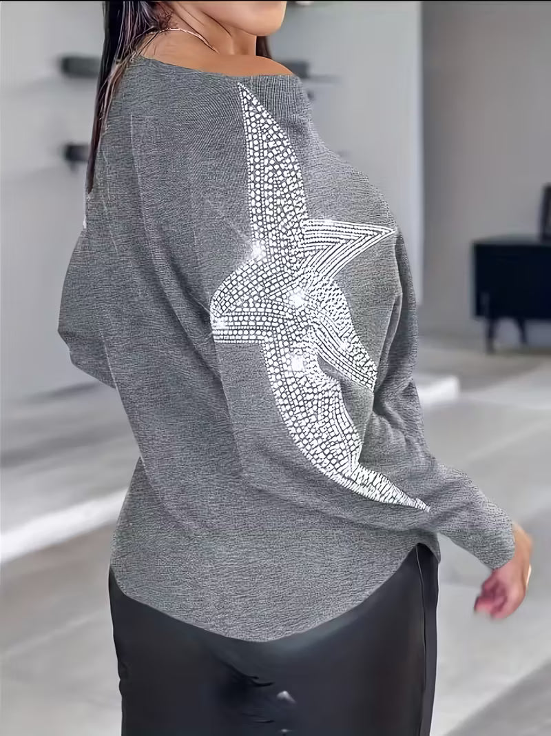 Bernadette | Long-Sleeve Star Print Sweater