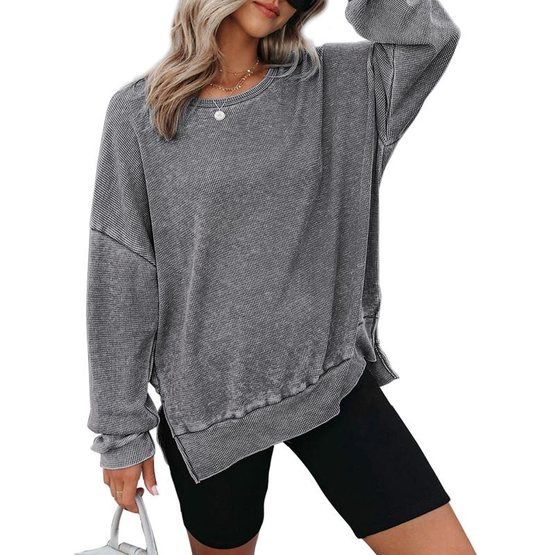 Thaliene | Casual Oversized Crewneck Long Sleeve Sweatshirt