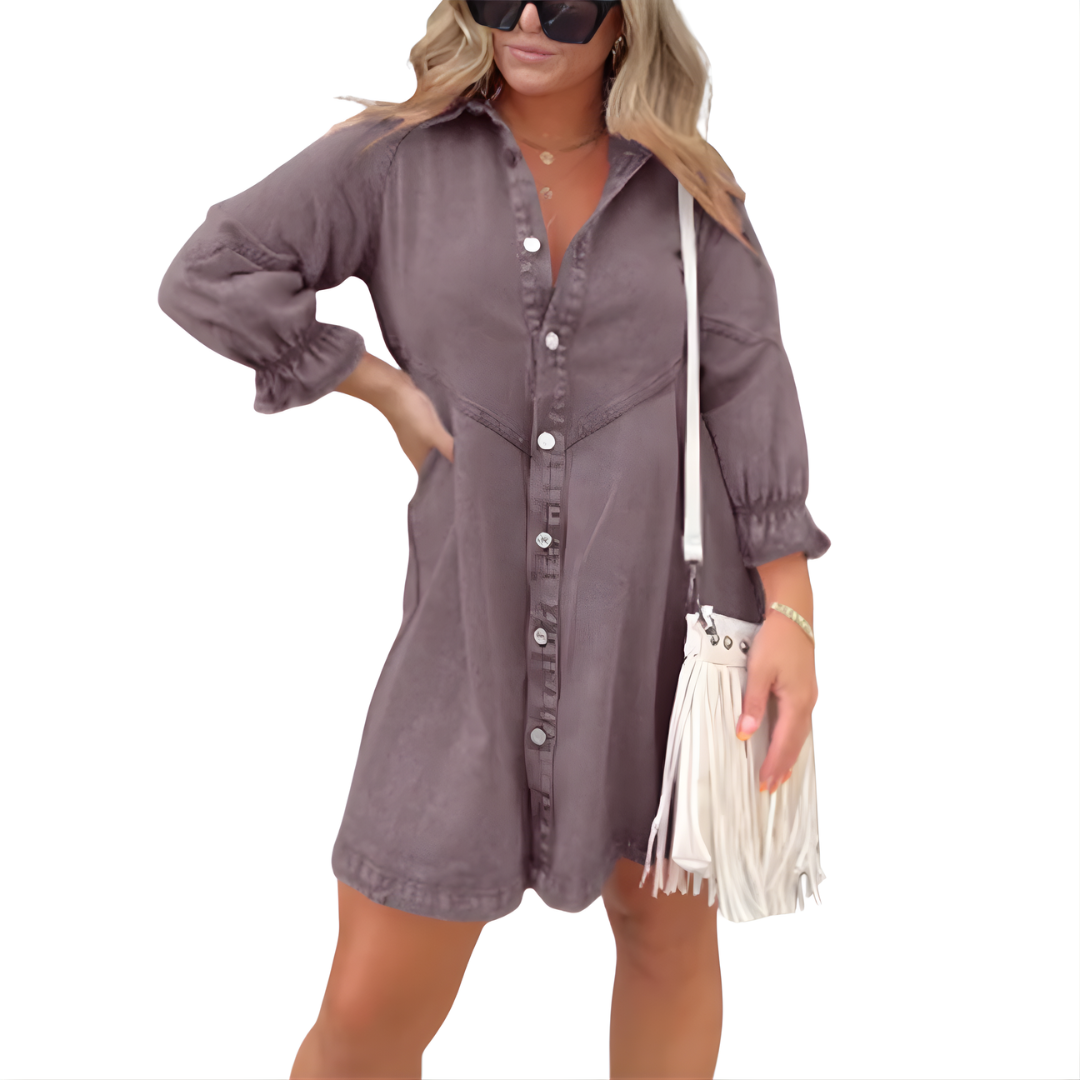 Marene | Washed Puff Sleeve Mini Dress