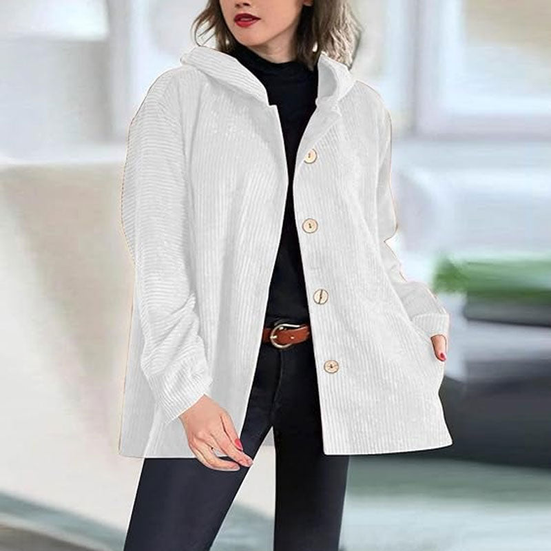 Amber | Casual Corduroy Hooded Jacket
