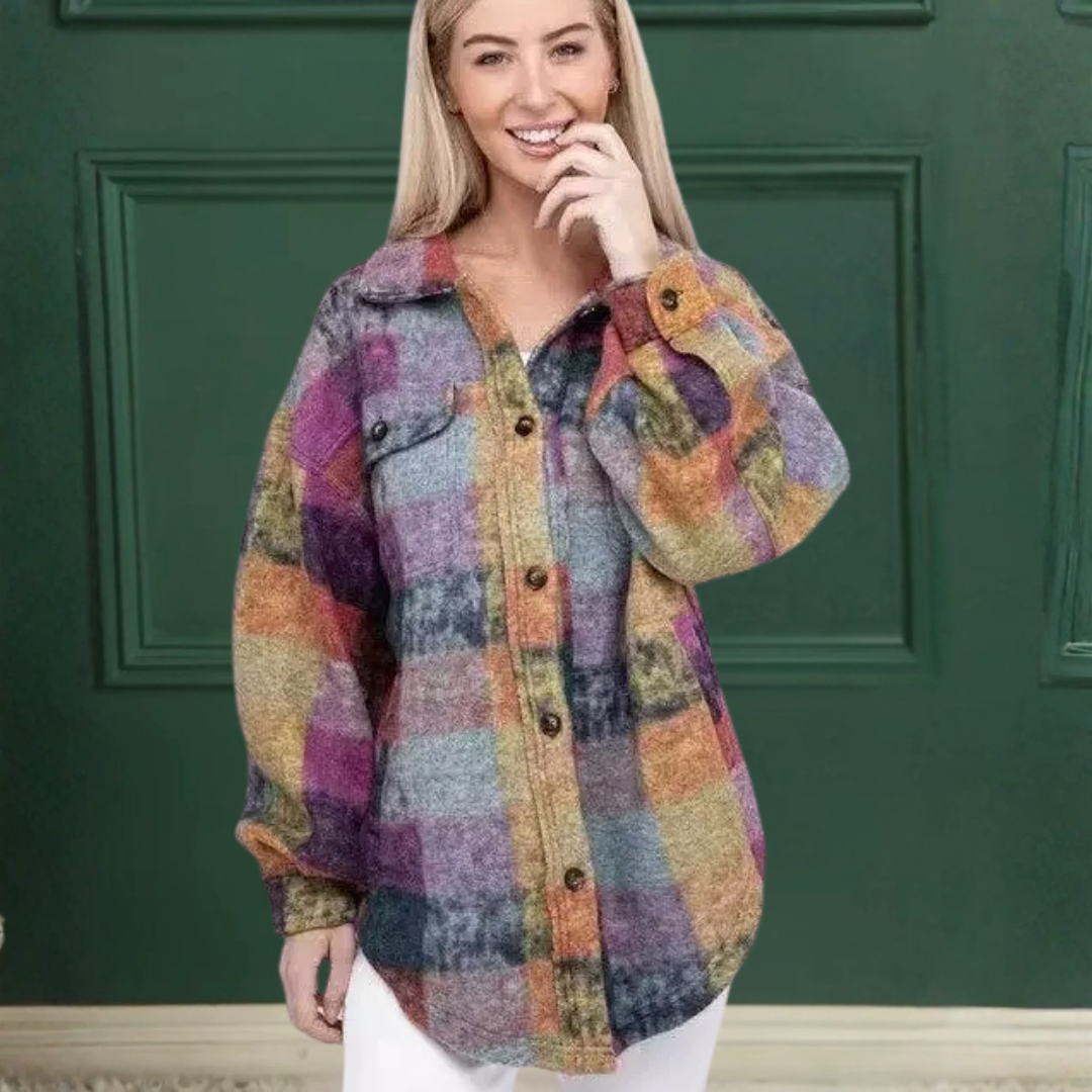 Yancy | Plaid Patchwork Shirt Jacket