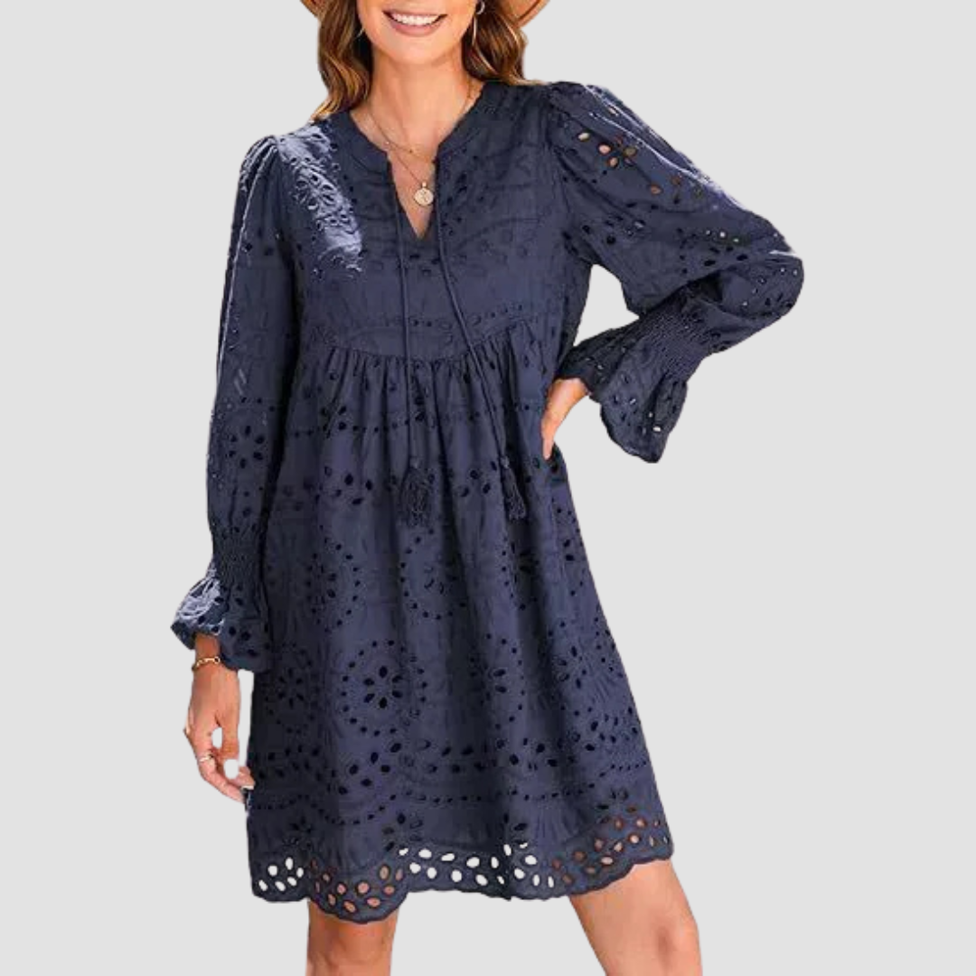 Marianne | Lace Tassel V-Neck Dress