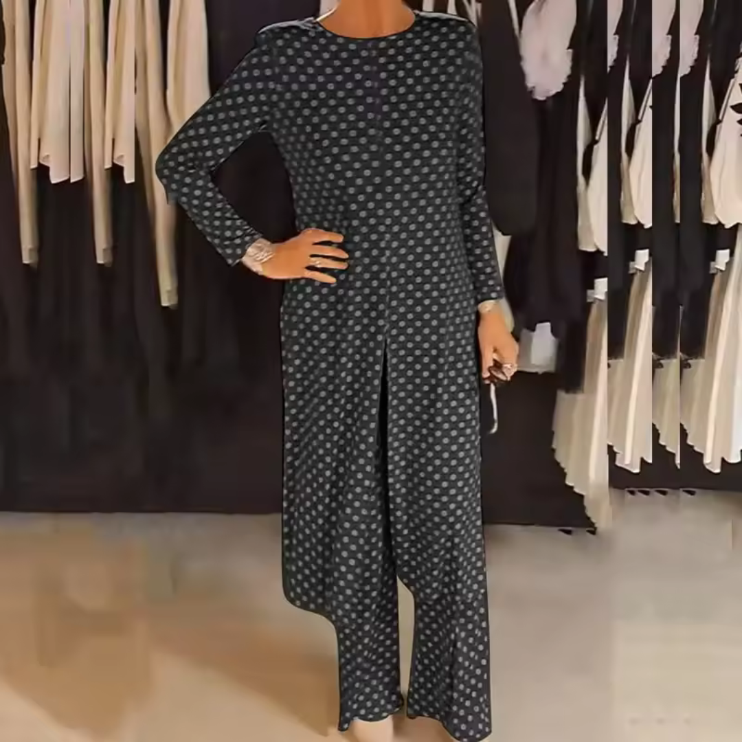 Emma | Stipple Top & Pants 2-Piece Set