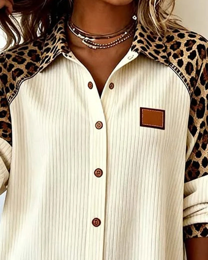 Jordana | Bold Leopard Print Button-Down Shirt