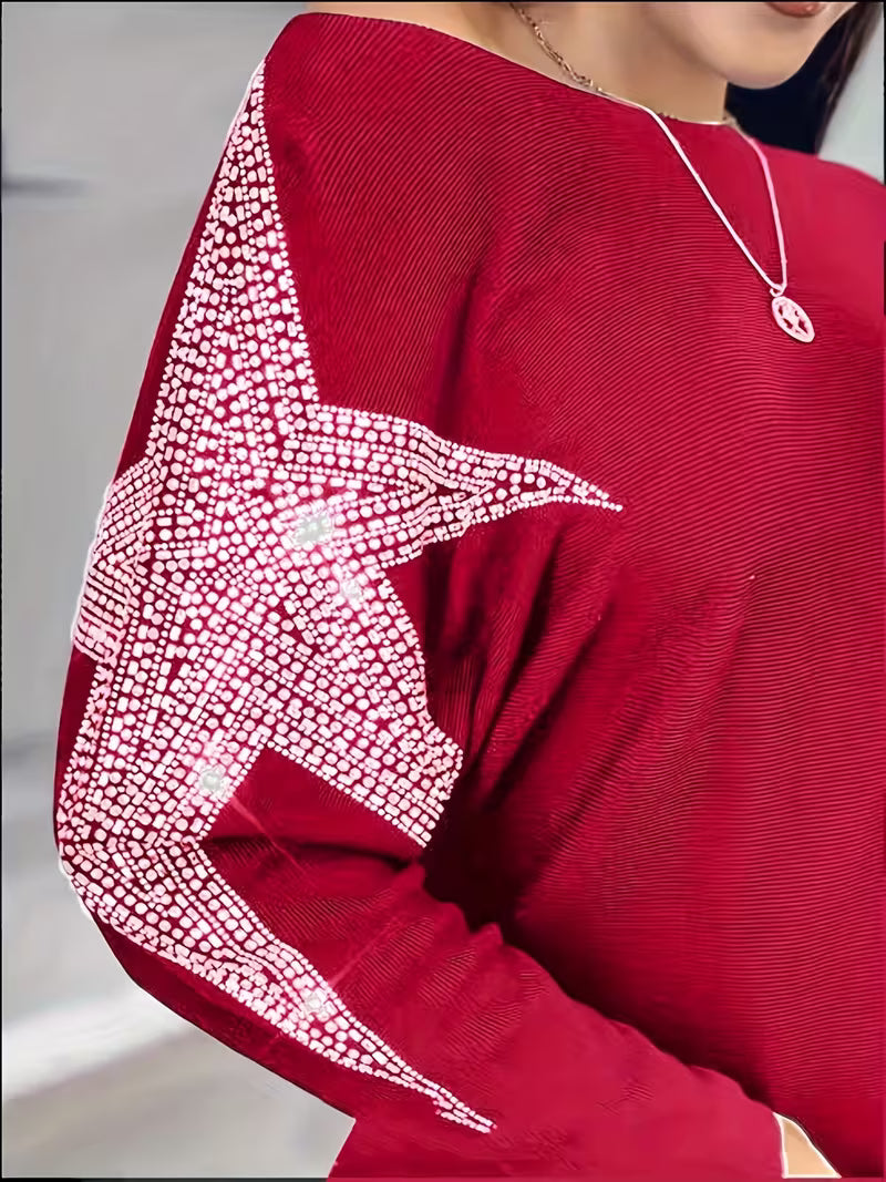 Bernadette | Long-Sleeve Star Print Sweater