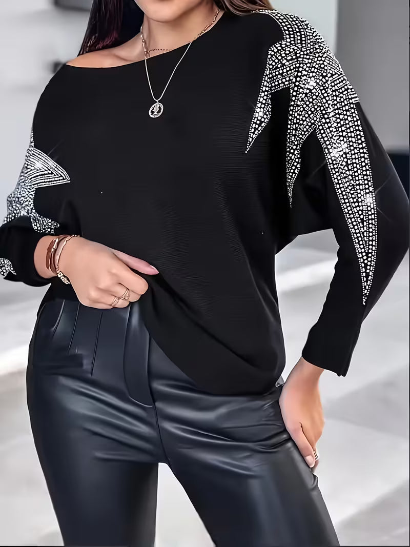 Bernadette | Long-Sleeve Star Print Sweater