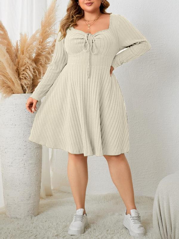 Kate | Ribbed Sweetheart Neck A-Line Dress