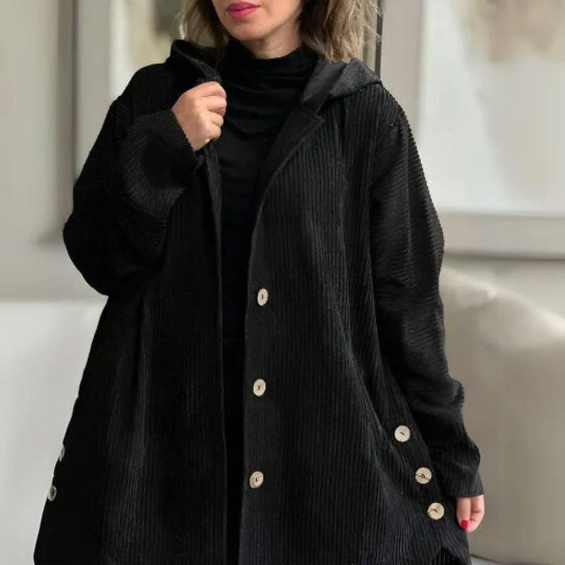 Amber | Casual Corduroy Hooded Jacket