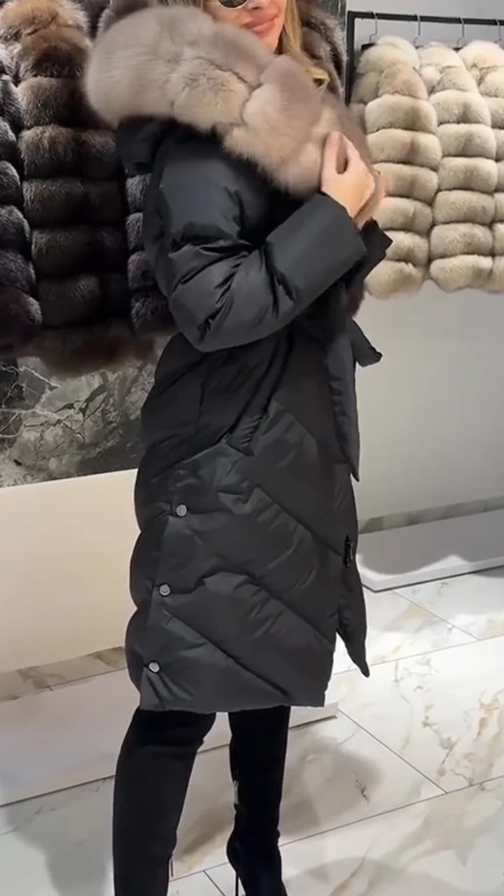 Nastasya | Cotton Coat With Plush Collar