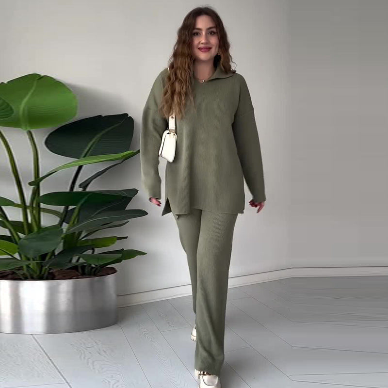 Kaira | V-Neck Knit Two-Piece Set