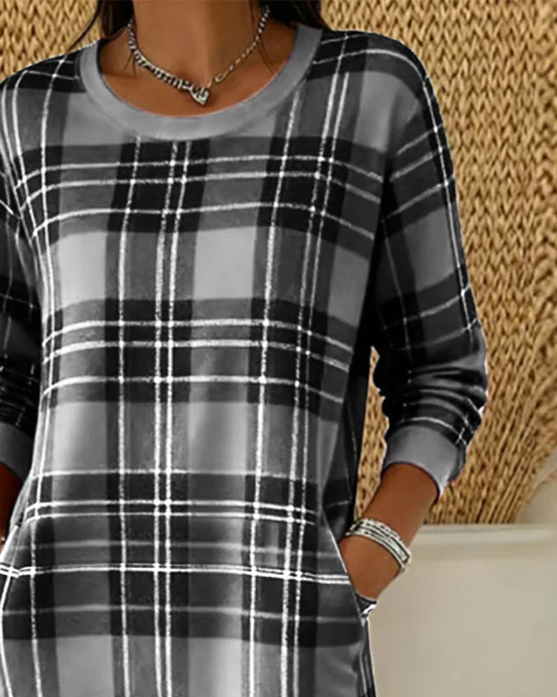 Eloise | Checked Sweatshirt Dress