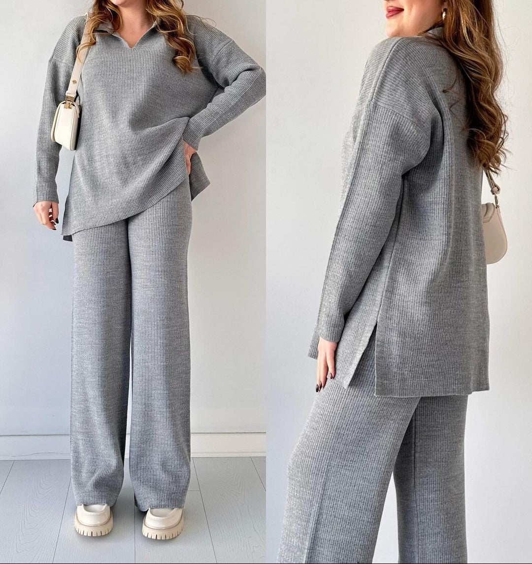 Kaira | V-Neck Knit Two-Piece Set