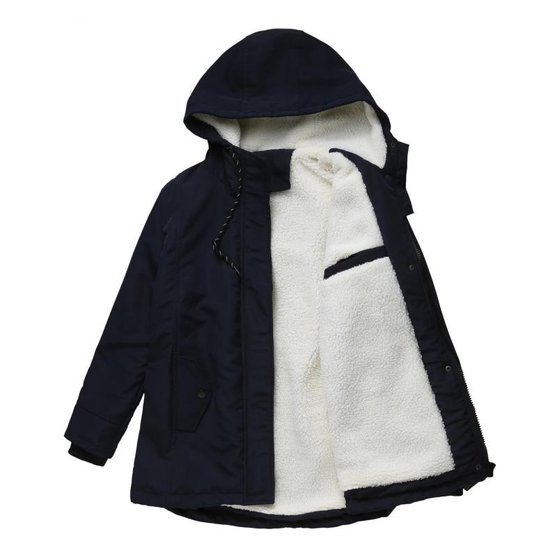 Amina | Thick Coat with Hood & Quilted Lining