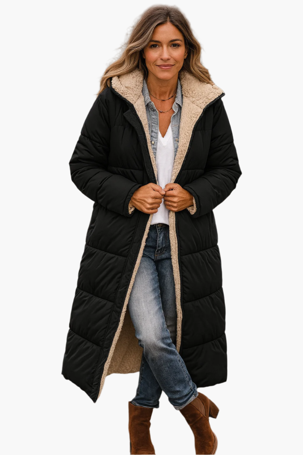 Selena | Long Hooded Quilted Coat