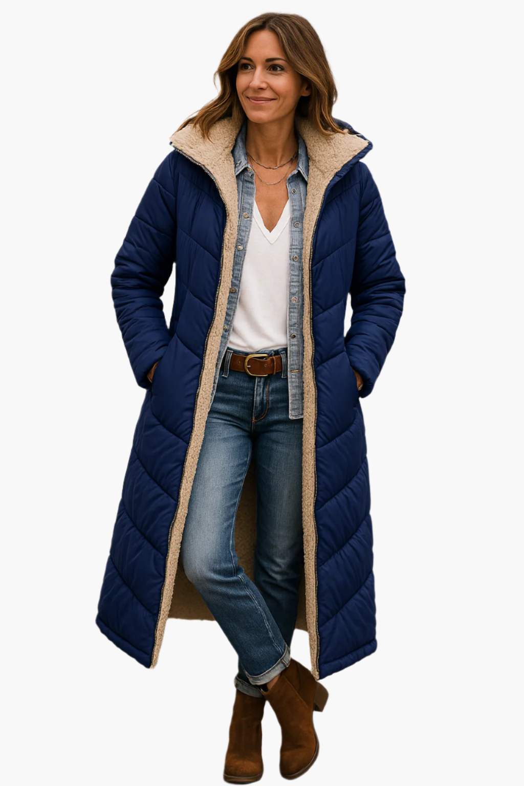 Selena | Long Hooded Quilted Coat