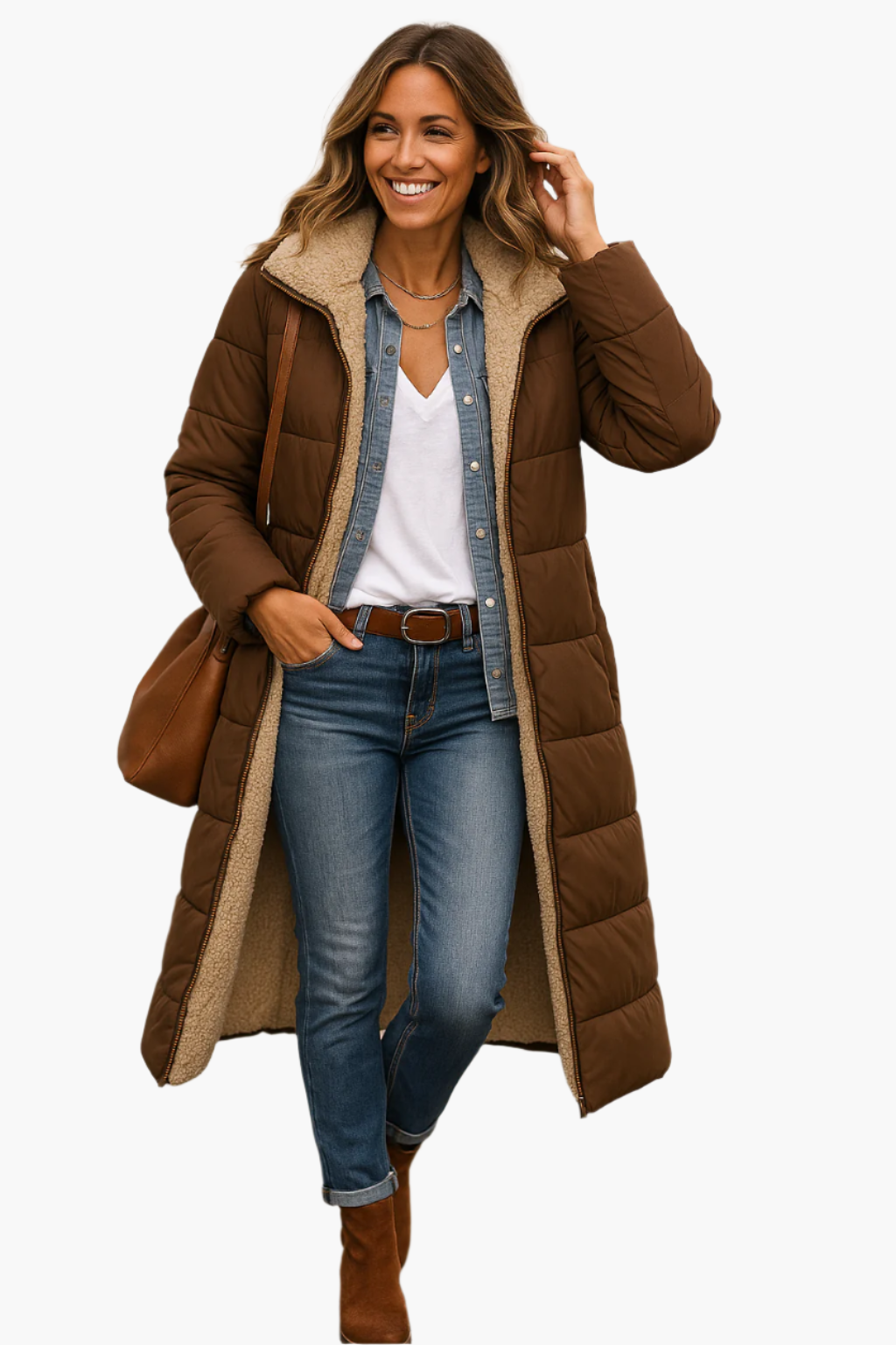 Selena | Long Hooded Quilted Coat