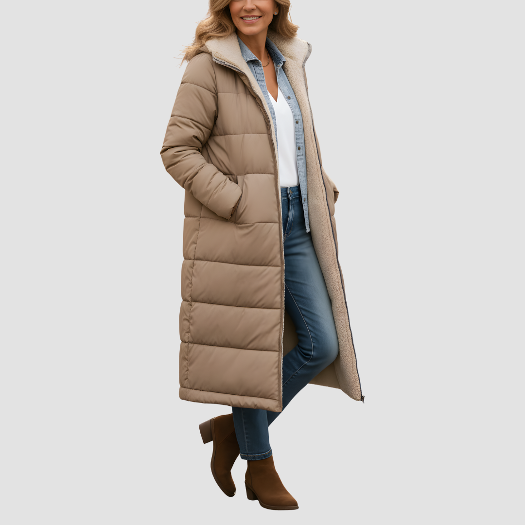 Selena | Long Hooded Quilted Coat