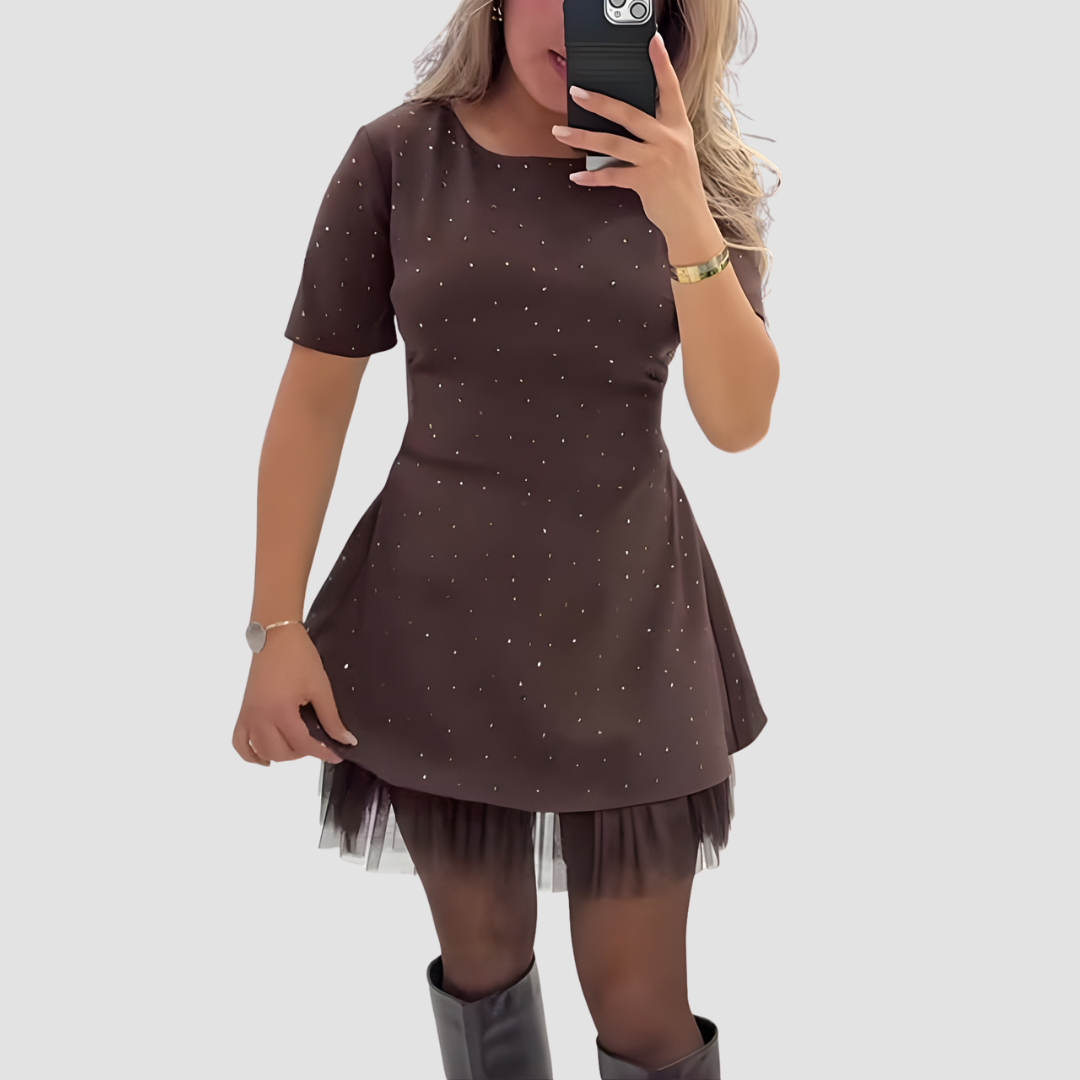 Claudine | Sparkling Lace Mini Dress