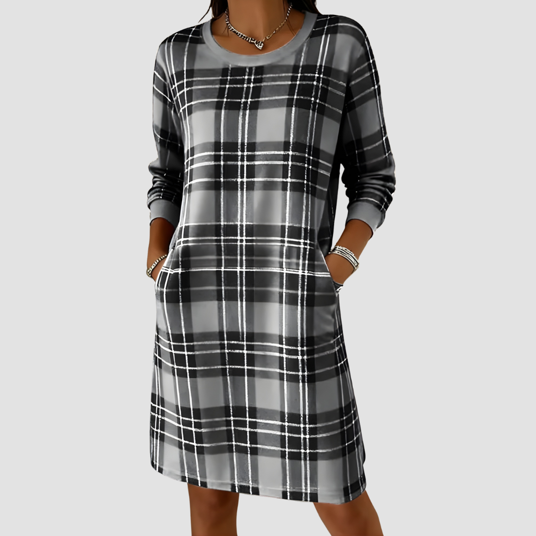 Eloise | Checked Sweatshirt Dress