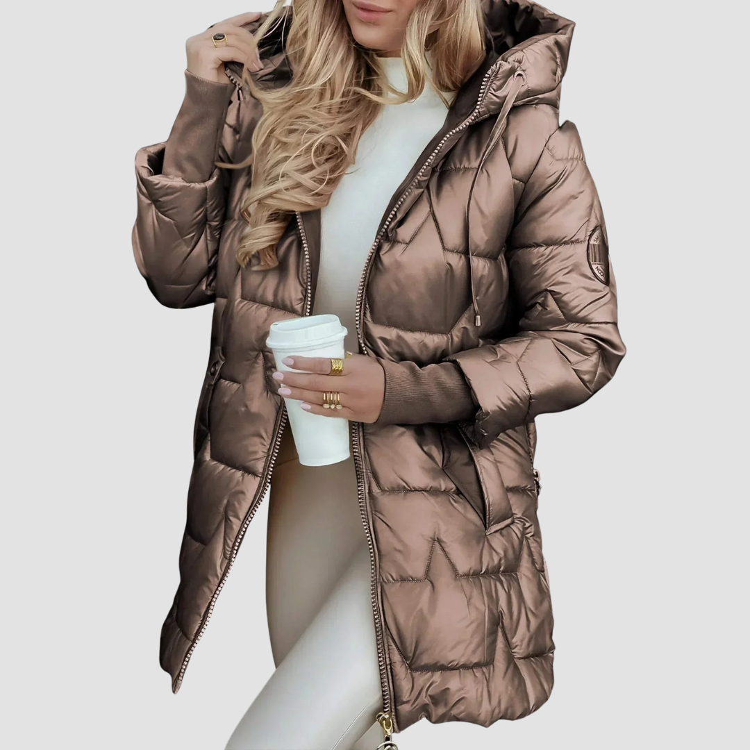Zéphirine | Long Quilted Hooded Coat