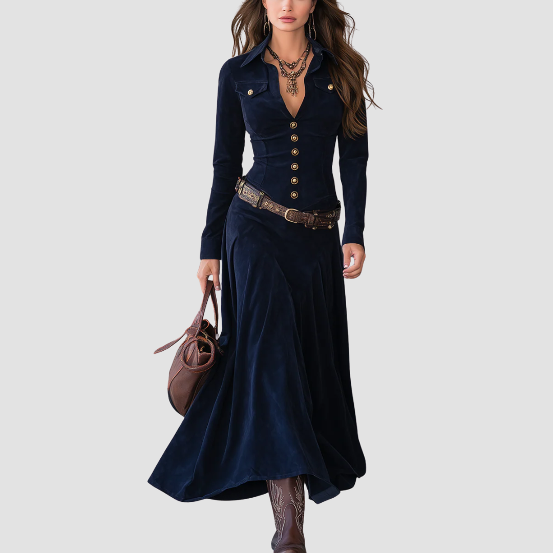 Marisol | Luxe Suede-Effect Maxi Dress