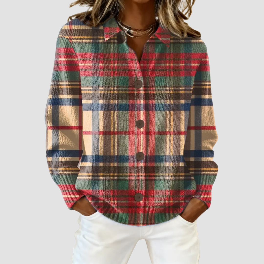 Belivianne | Checkered Cotton-Flannel Blouse