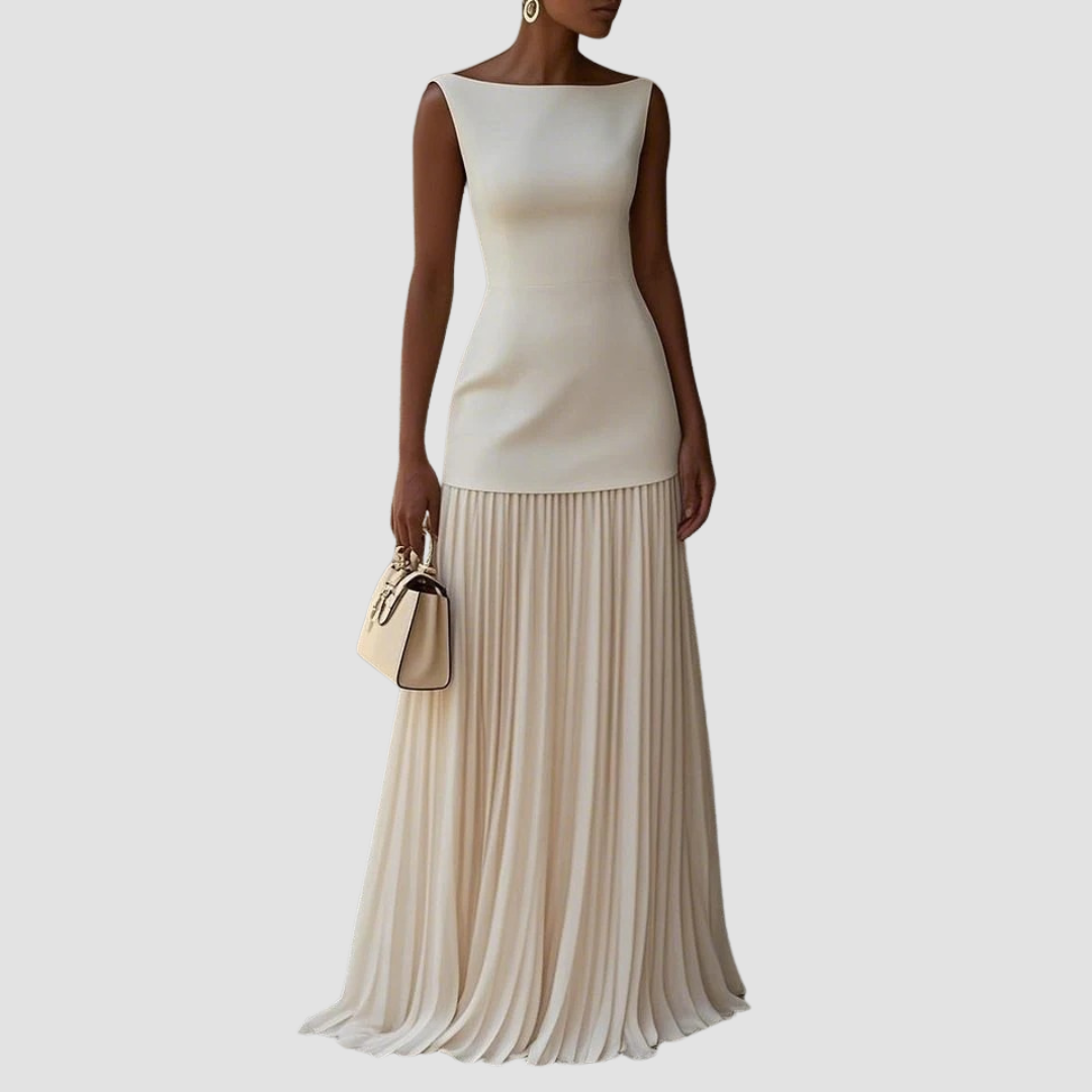 Serena | Refined Pleated Maxi Dress