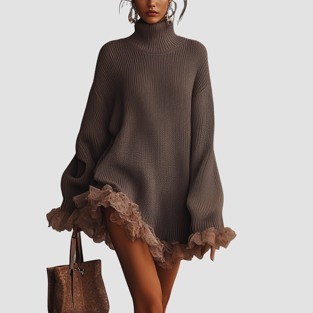 Sophia | Ruffled Sweater Dress