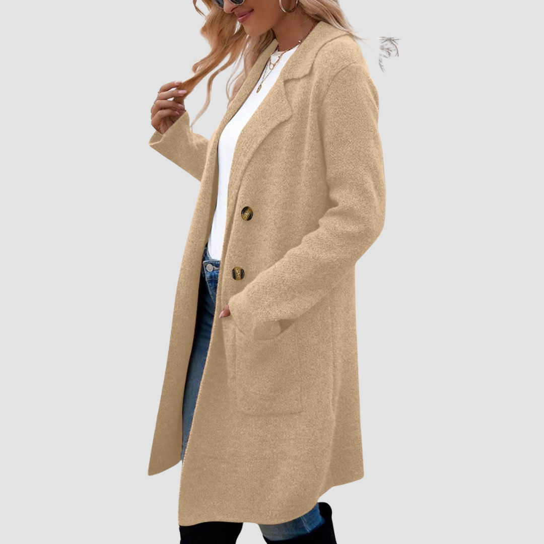 Zahra | Casual Long Sleeve Mid-Length Coat