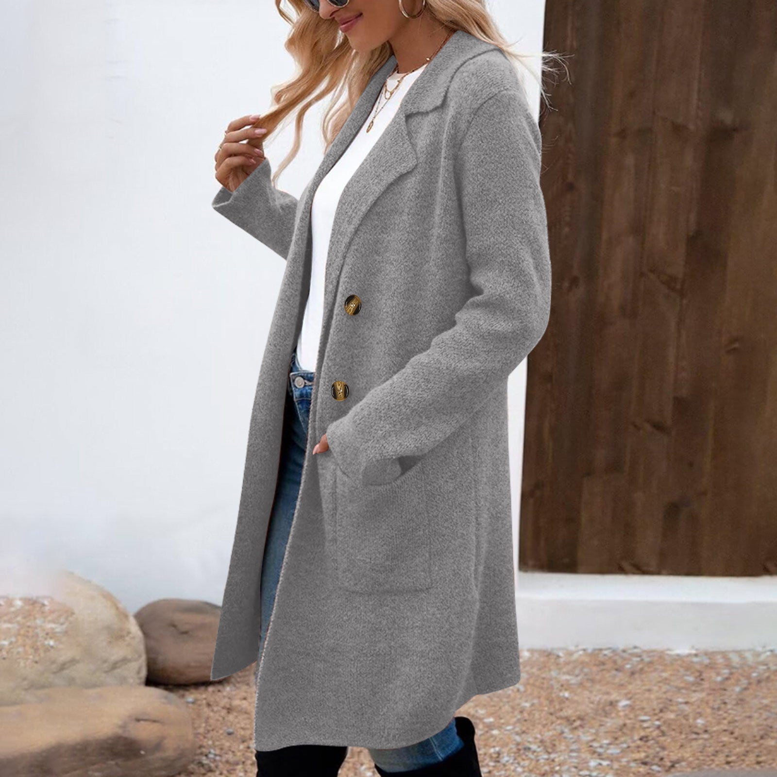 Zahra | Casual Long Sleeve Mid-Length Coat