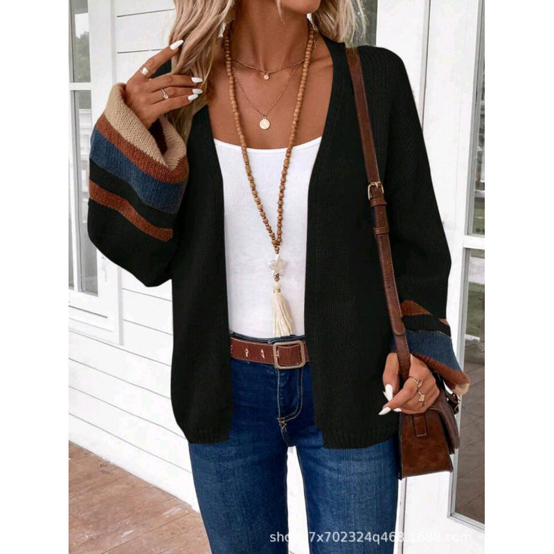 Jennie | Striped Lantern Sleeve Cardigan