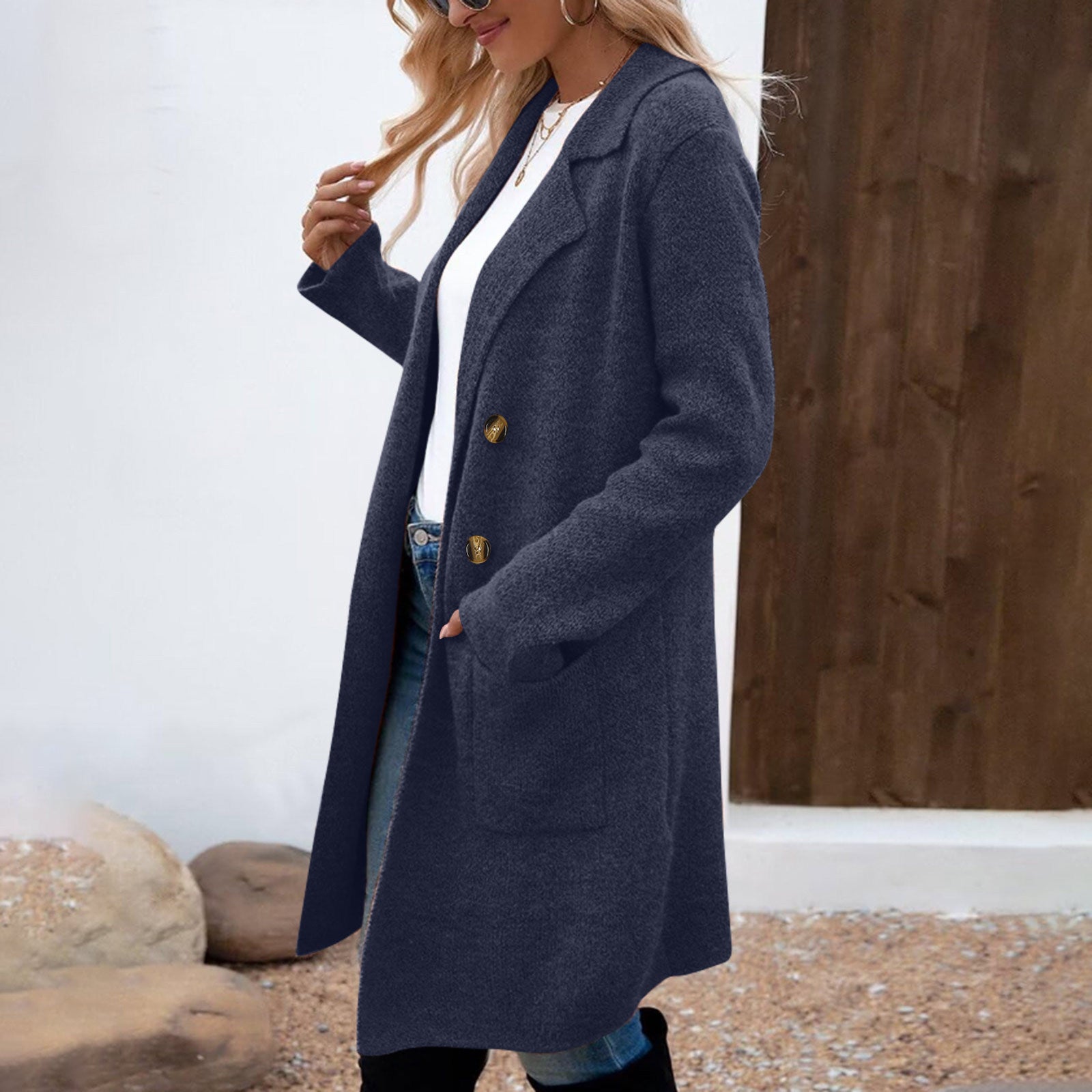 Zahra | Casual Long Sleeve Mid-Length Coat
