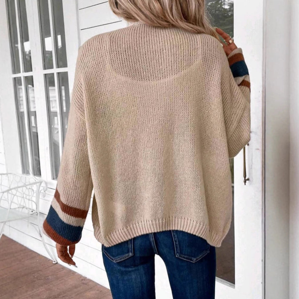 Jennie | Striped Lantern Sleeve Cardigan
