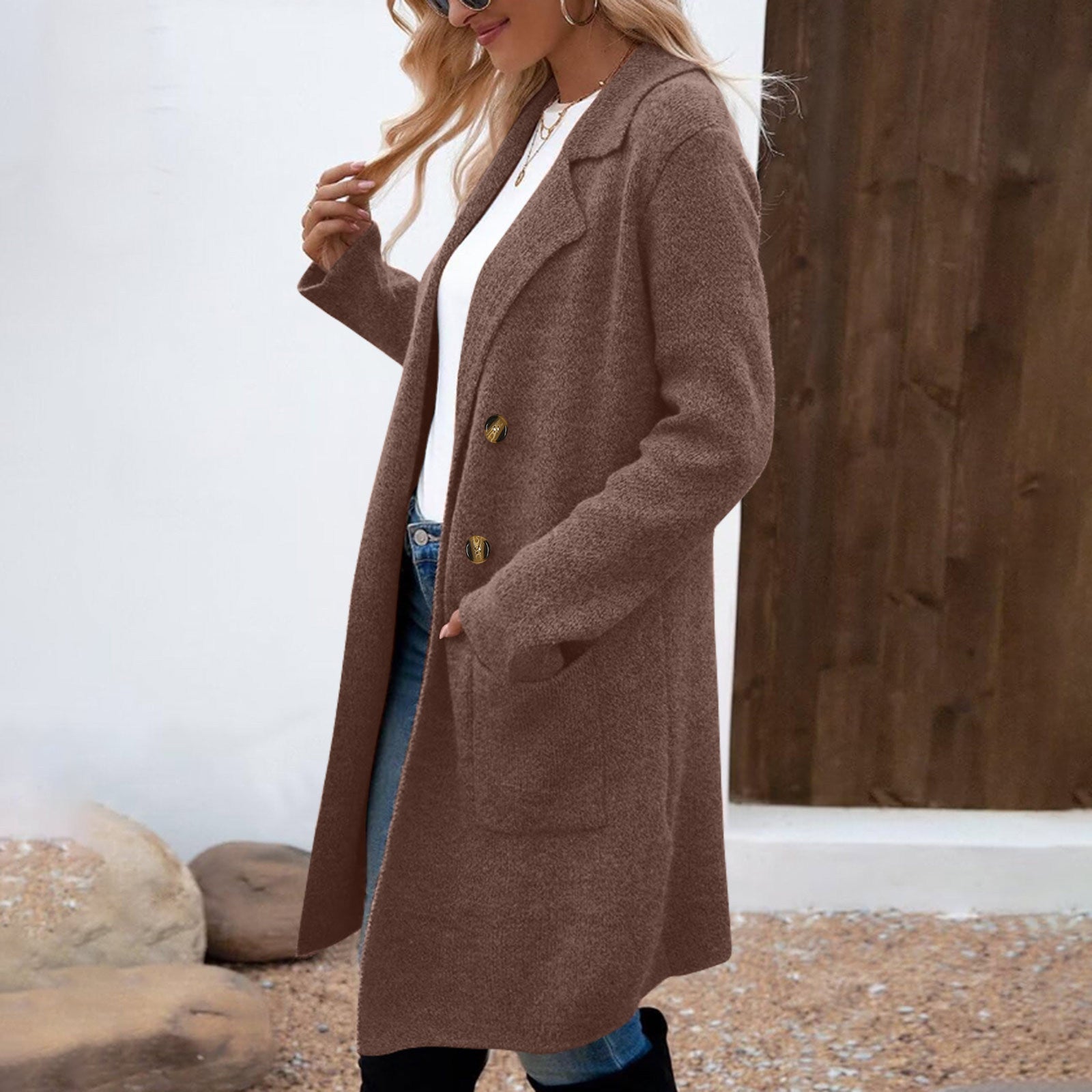Zahra | Casual Long Sleeve Mid-Length Coat