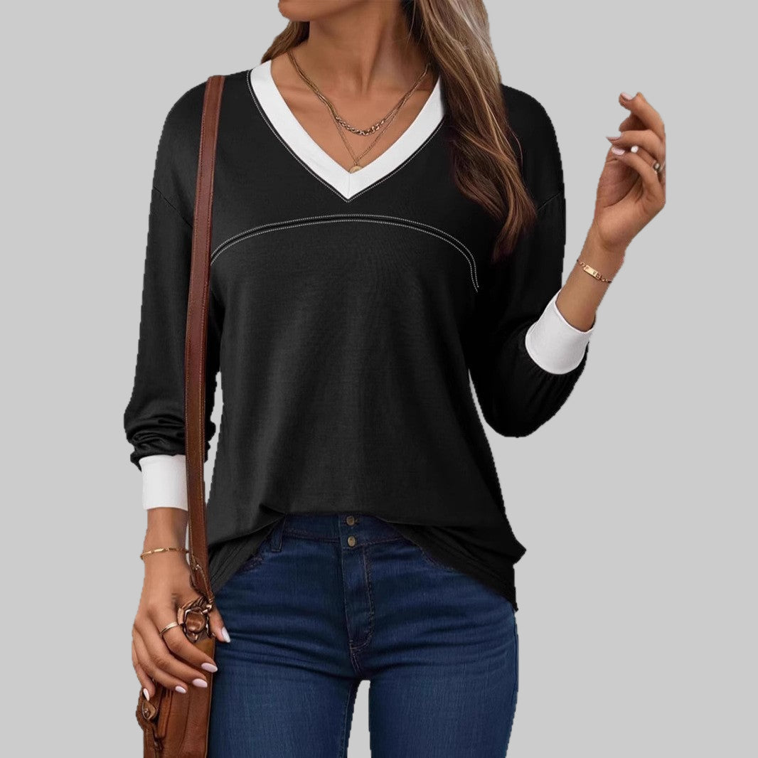Alaina | Casual Long Sleeve V-Neck Top