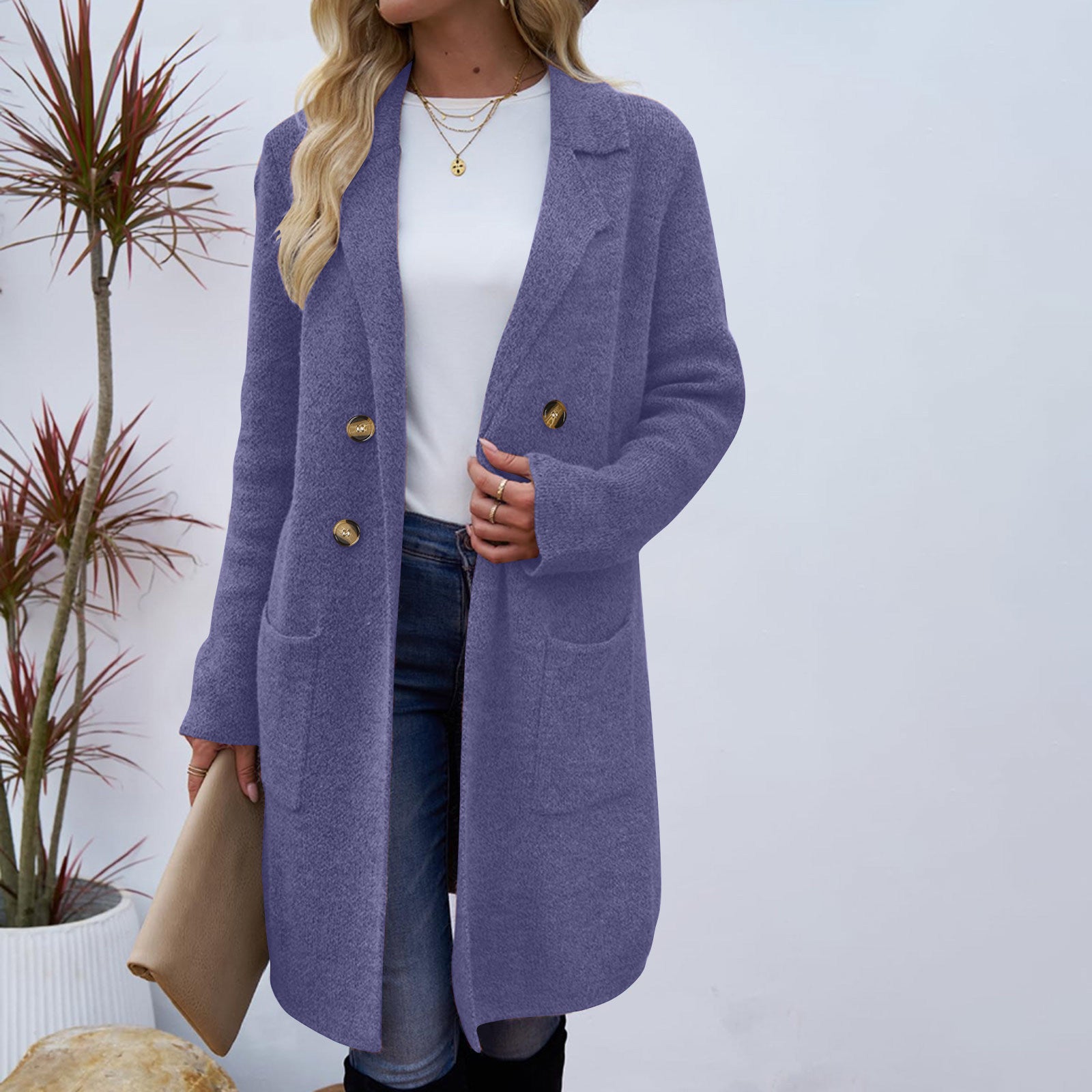 Zahra | Casual Long Sleeve Mid-Length Coat
