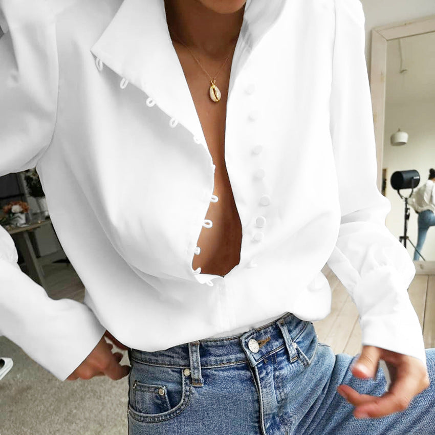 Chloe | Classy Button Front Long Sleeve Blouse