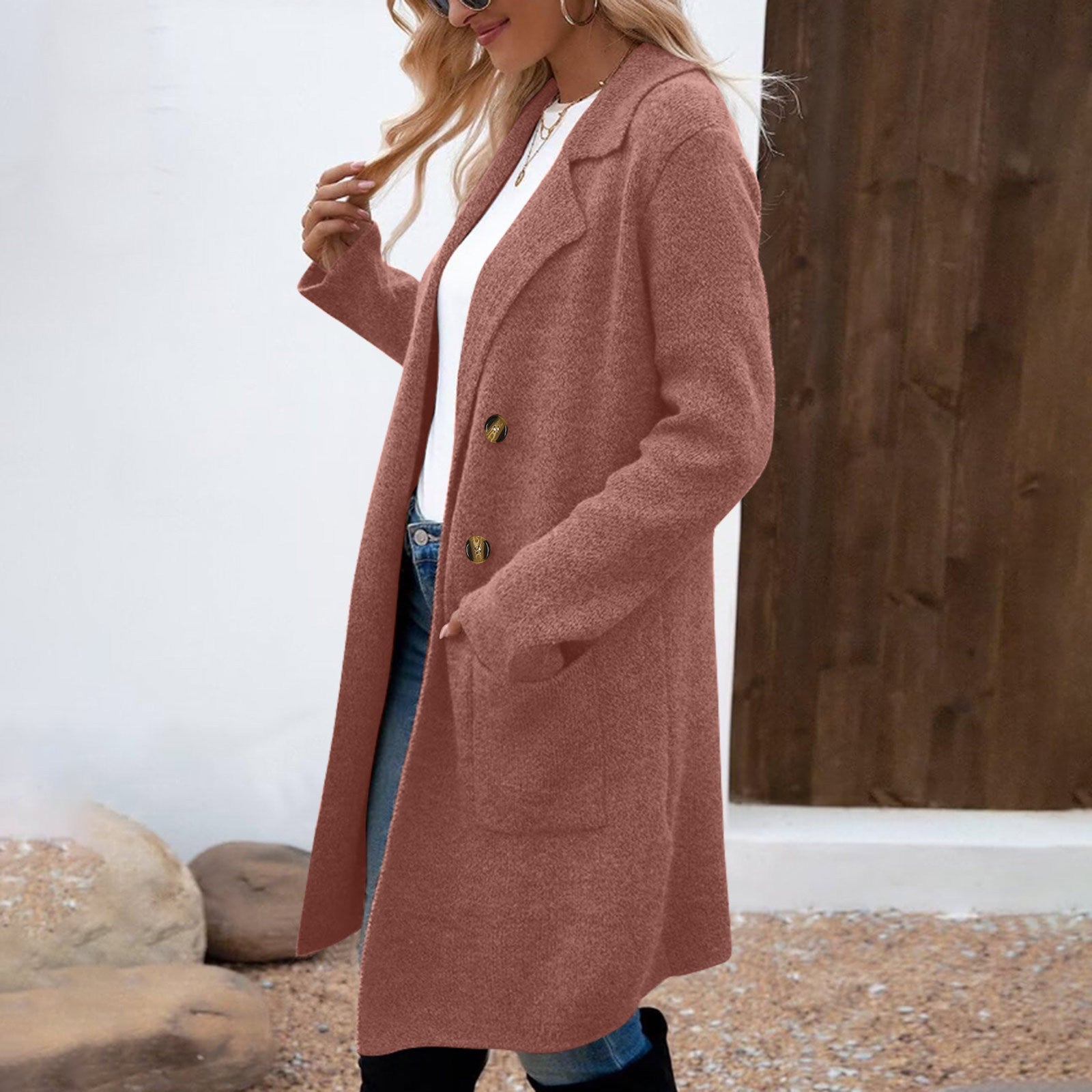 Zahra | Casual Long Sleeve Mid-Length Coat