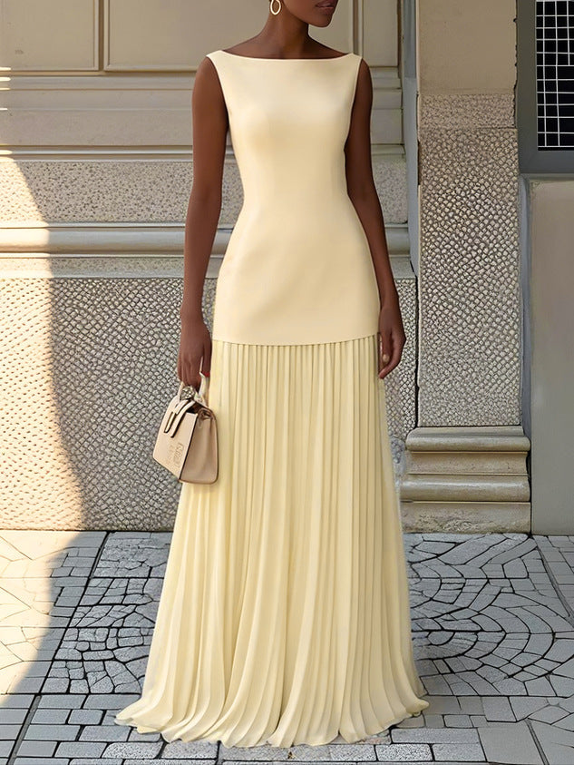 Serena | Refined Pleated Maxi Dress