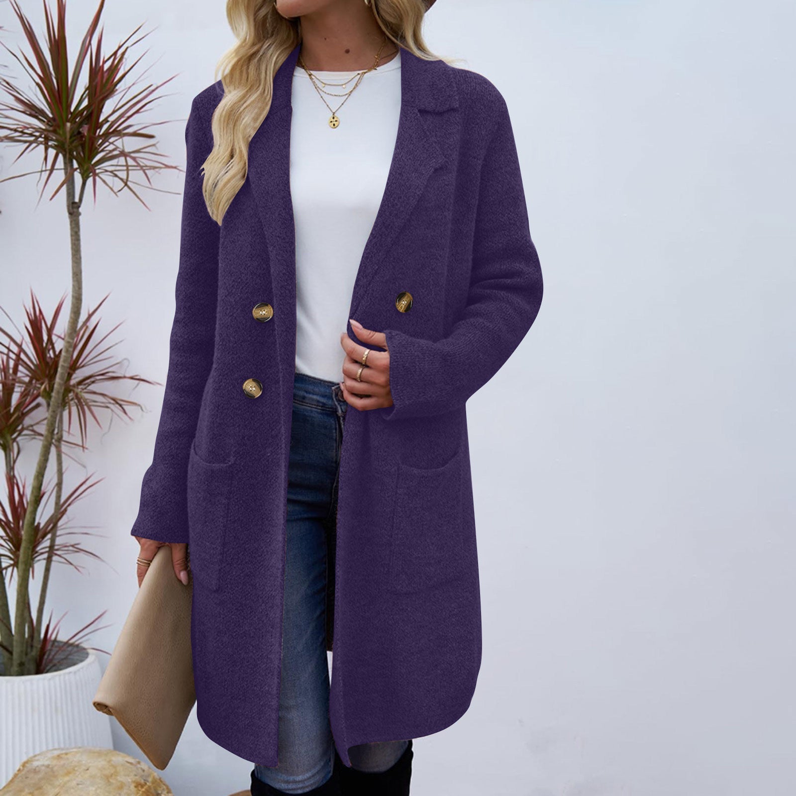 Zahra | Casual Long Sleeve Mid-Length Coat