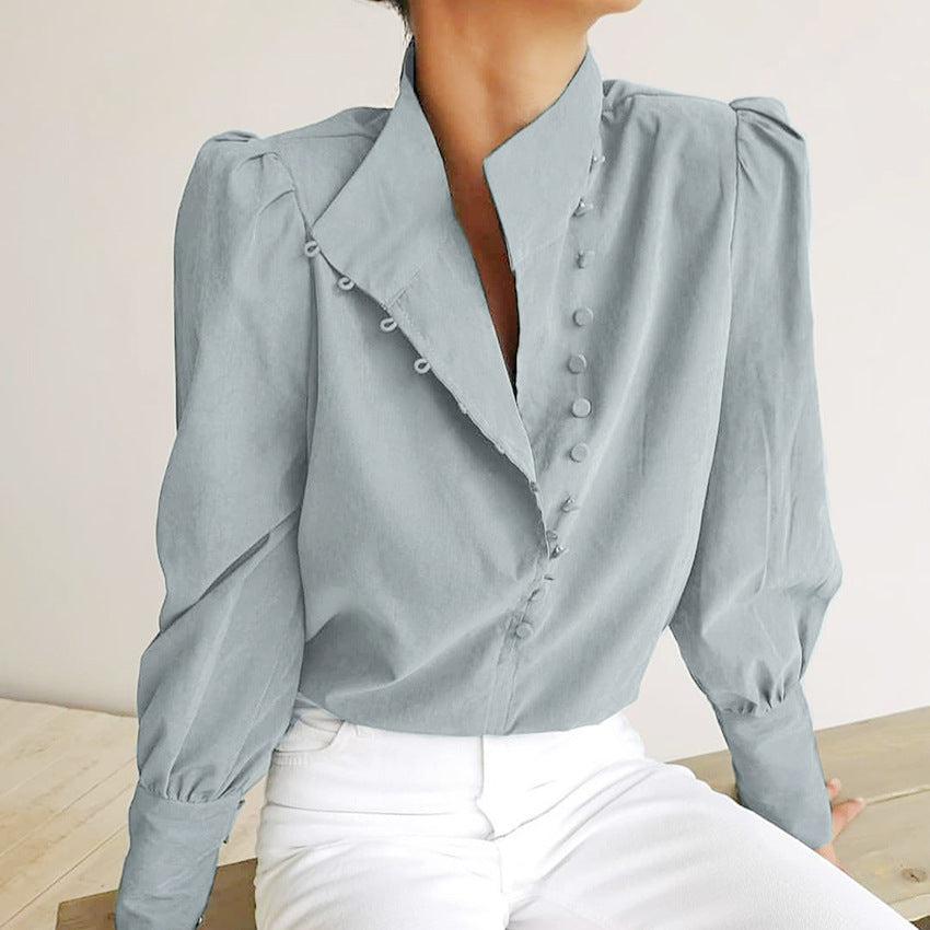 Chloe | Classy Button Front Long Sleeve Blouse