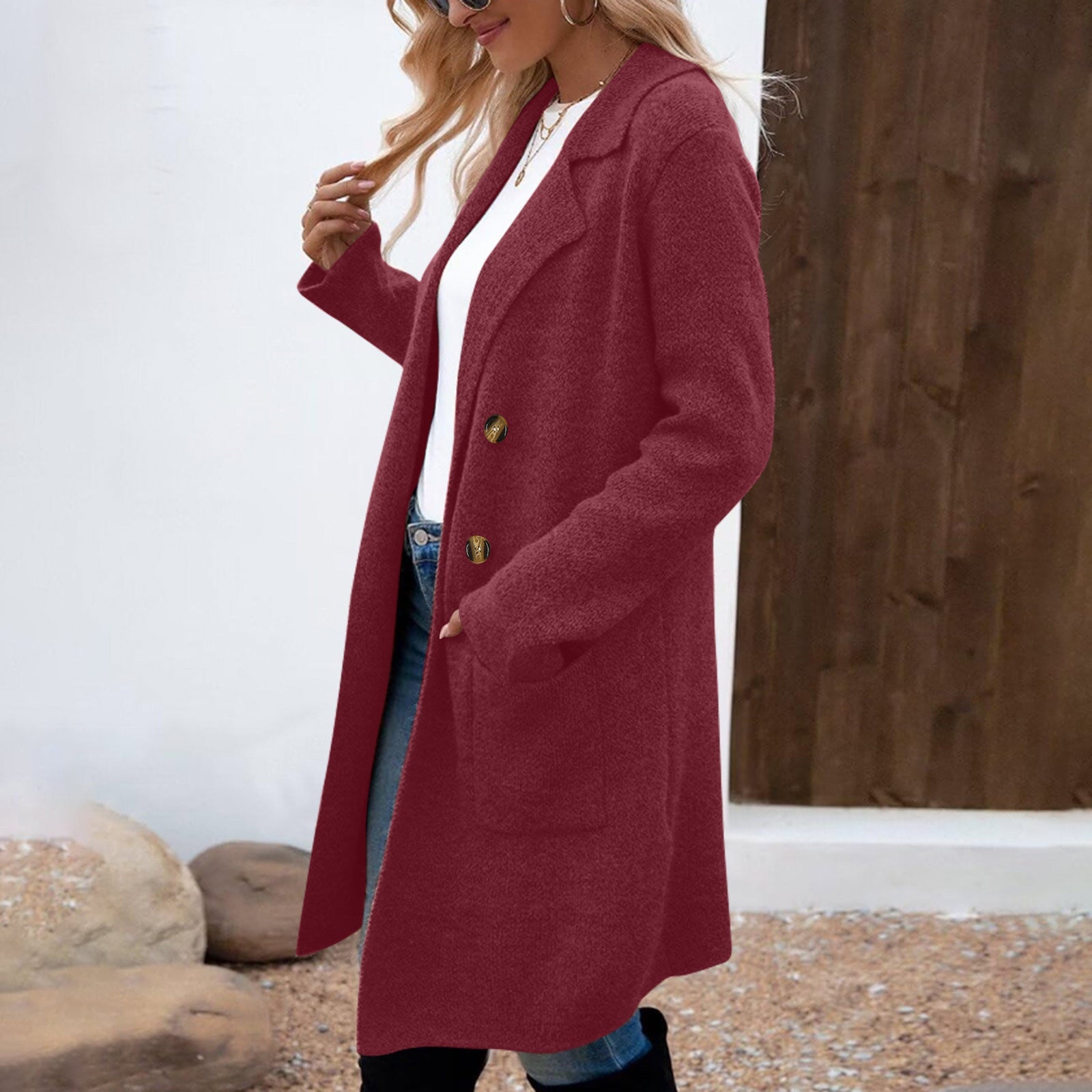 Zahra | Casual Long Sleeve Mid-Length Coat