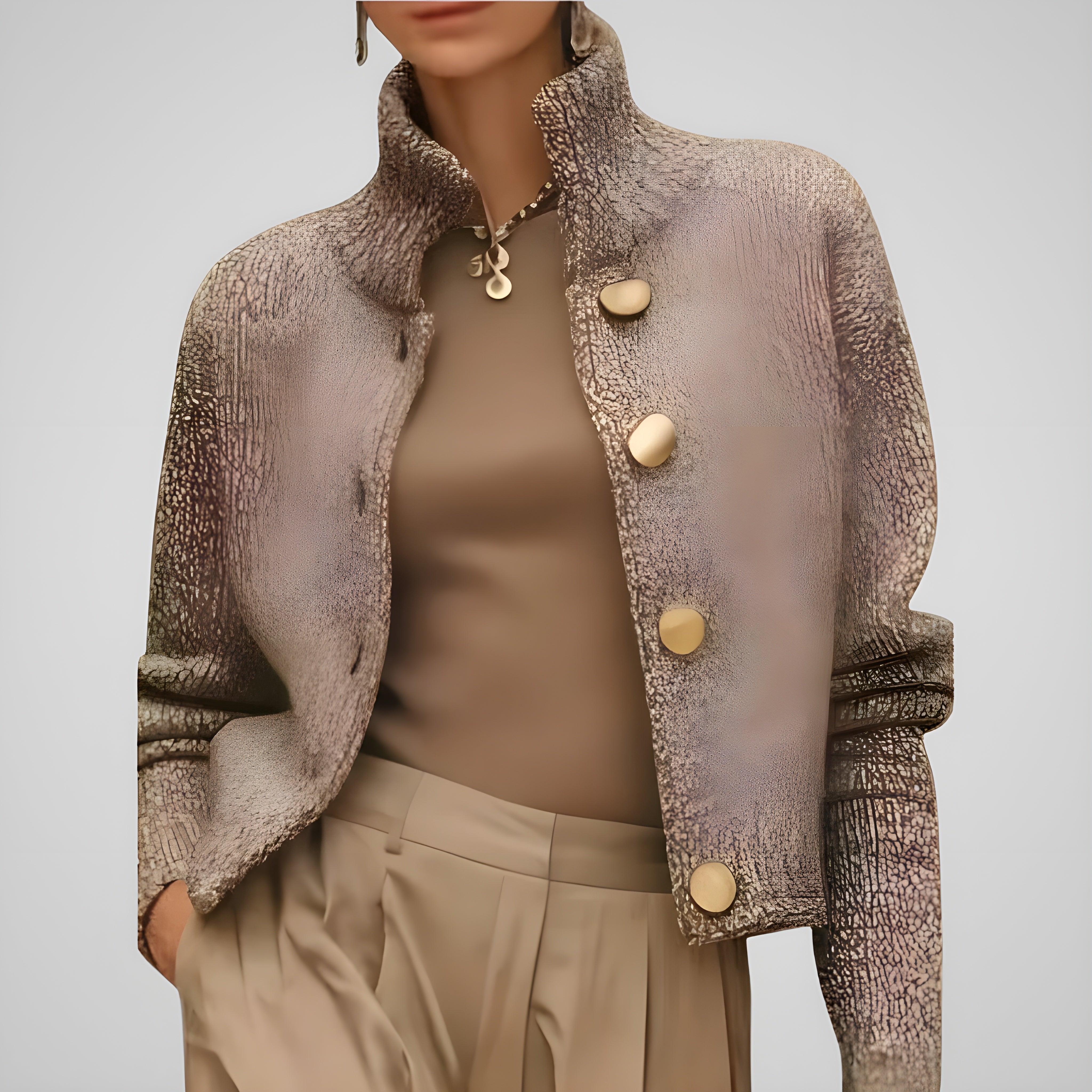 Nayana | Chic Textured Button Jacket